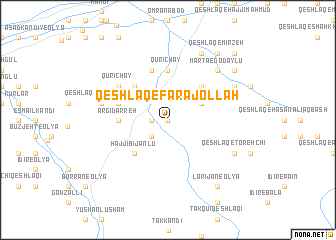 map of Qeshlāq-e Farajollāh