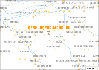 map of Qeshlāq-e Ḩājj Gholām