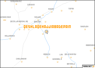 map of Qeshlāq-e Ḩājjīābād-e Pā\