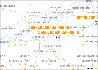 map of Qeshlāq-e Ḩājjī Ḩasan