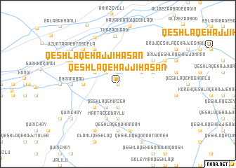 map of Qeshlāq-e Ḩājjī Ḩasan