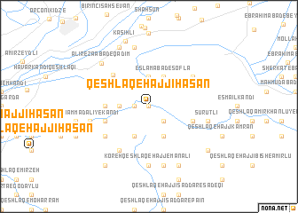 map of Qeshlāq-e Ḩājjī Ḩasan