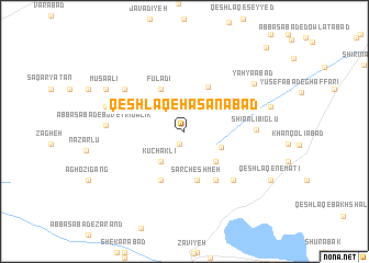 map of Qeshlāq-e Ḩasanābād