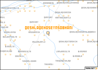 map of Qeshlāq-e Ḩoseyn Sobḩānī