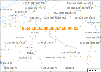 map of Qeshlāq-e Jamshīd-e Mehrvarz