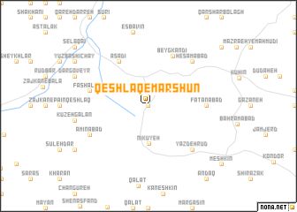 map of Qeshlāq-e Marshūn