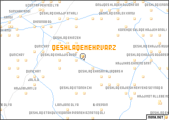 map of Qeshlāq-e Mehrvarz