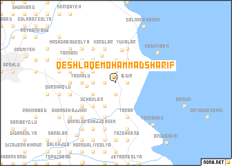 map of Qeshlāq-e Moḩammad Sharīf