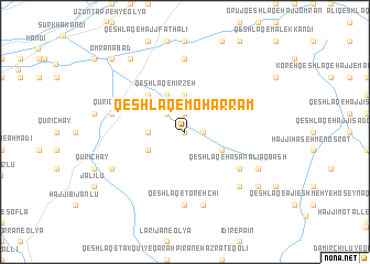 map of Qeshlāq-e Moḩarram