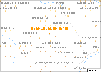 map of Qeshlāq-e Qahremān
