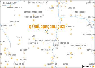 map of Qeshlāq-e Qānlī Qūzī