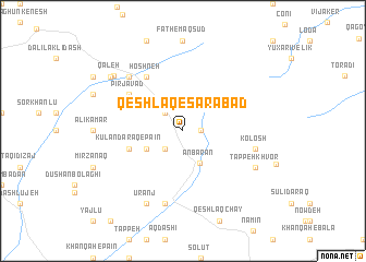 map of Qeshlāq-e Sarābād