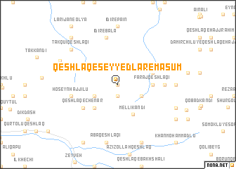 map of Qeshlāq-e Seyyedlar-e Ma‘şūm