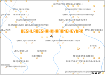 map of Qeshlāq-e Shāh Khānom-e Ḩeydar