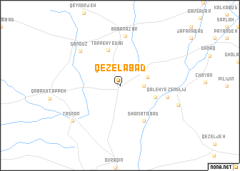 map of Qezelābād