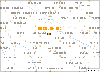 map of Qezel Aḩmad