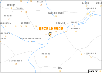 map of Qezel Ḩeşār