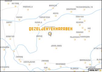 map of Qezeljeh-ye Kharābeh