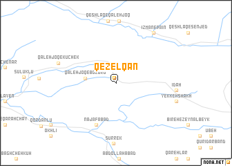 map of Qezelqān