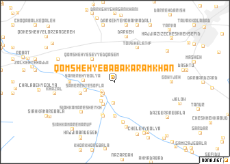 map of Qomsheh-ye Bābā Karam Khān