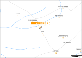 map of Qorbānābād