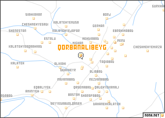 map of Qorbān‘alī Beyg