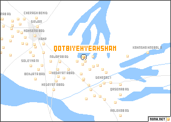 map of Qoţbīyeh-ye Aḩshām