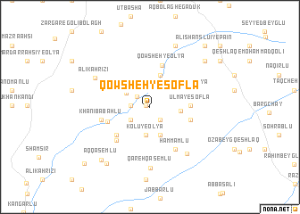 map of Qowsheh-ye Soflá