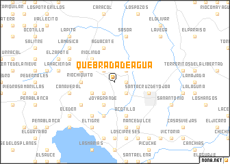 map of Quebrada de Agua