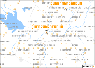 map of Quebrada de Agua