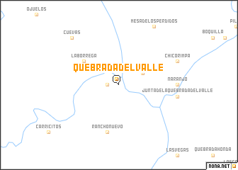 map of Quebrada del Valle