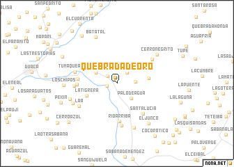 map of Quebrada de Oro