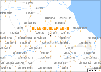 map of Quebrada de Piedra