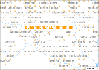 map of Quebrada La Llana Arriba