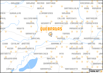 map of Quebradas