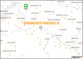 map of Qūrbāghestān-e Soflá