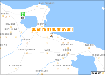 map of Quşaybat al Madyūnī