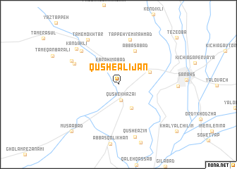 map of Qūsh-e ‘Alījān