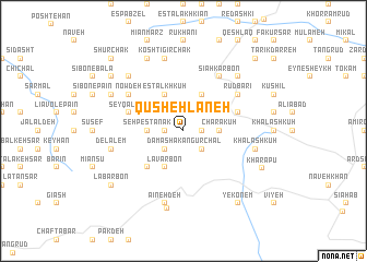 map of Qūsheh Lāneh