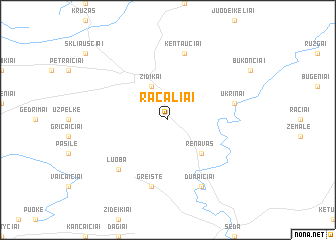 map of Račaliai