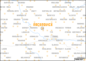 map of Račerovice