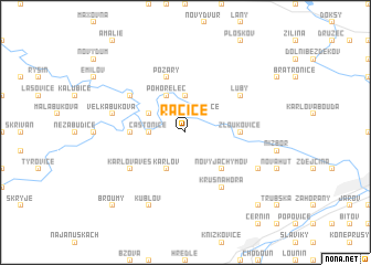 map of Račice