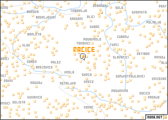 map of Račice