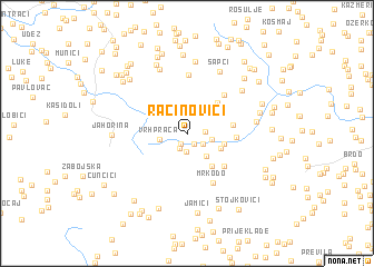 map of Račinovići