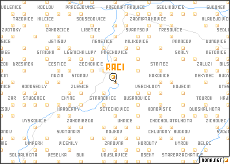 map of Račí