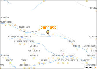 map of Răcoasa