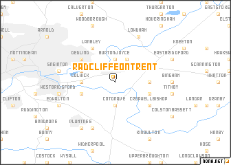 map of Radcliffe on Trent