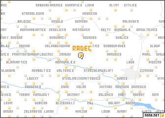 map of Radeč