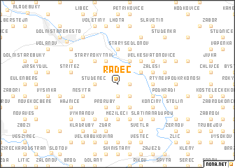 map of Radeč