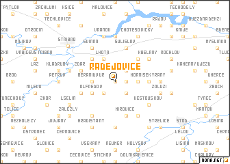 map of Radějovice